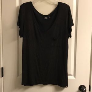 Black with gold sparkles pocket tee